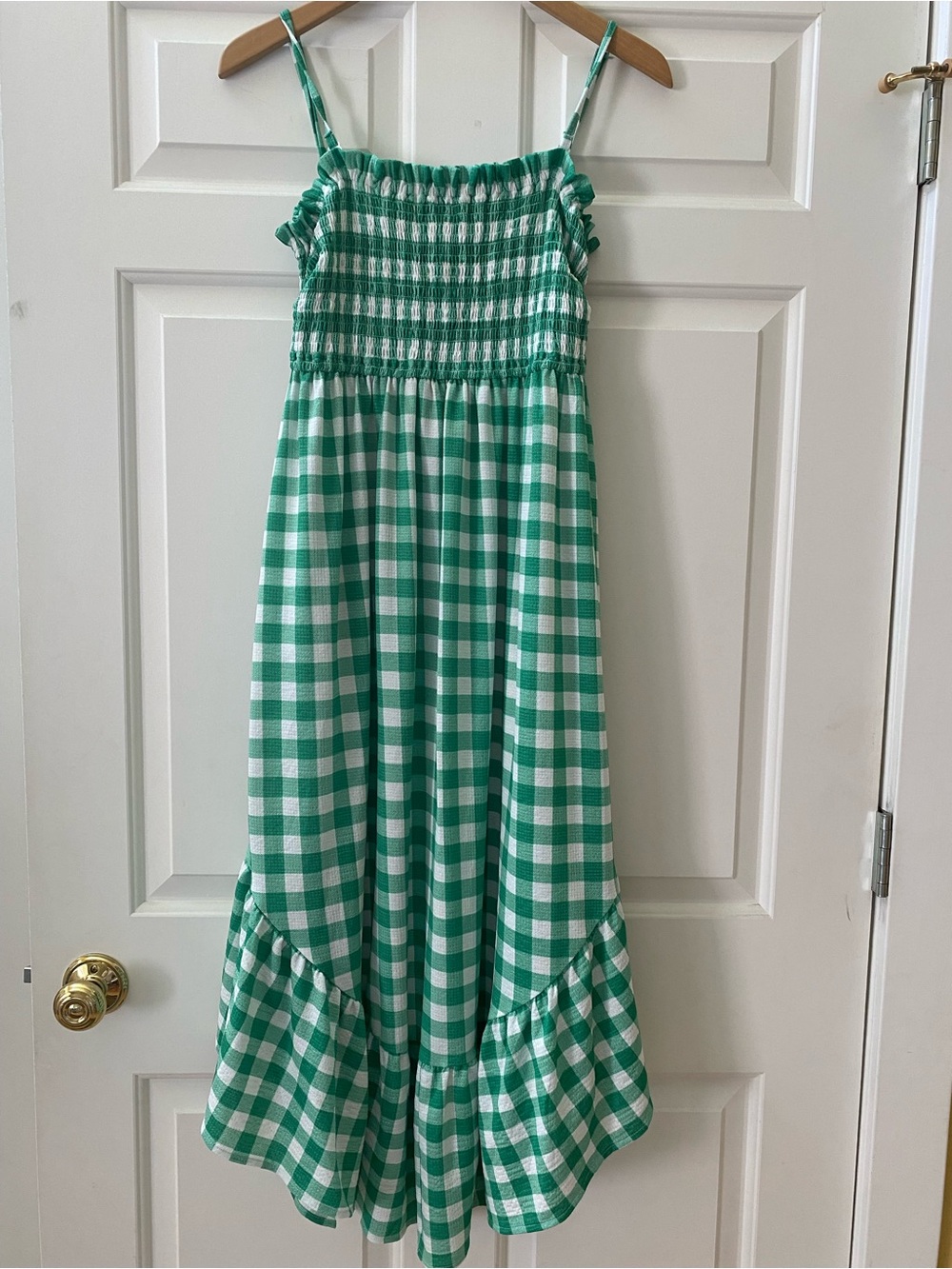 Cato Maxi Dress Gingham Green & White Dress Summer Party Cookout Picnic Med/Pet